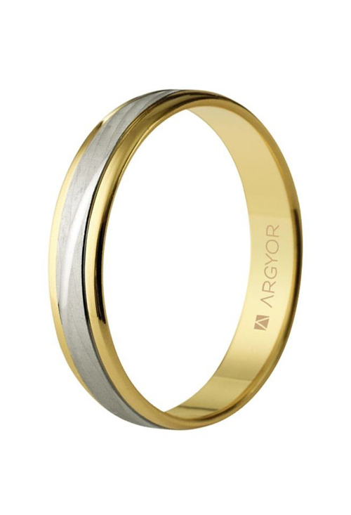 Alianzas de boda bicolor Alianza de oro bicolor 9 kilates de 4mm de ancho, Argyor 9K5240329