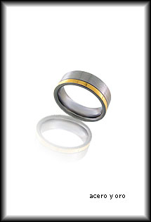 Alianza de acero bicolor chapado oro. 045_SOUL01 Alianza fantasia diversos materiales rfcia.045_SOUL01