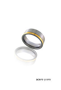 Alianza de acero bicolor chapado oro. 045_SOUL01 Alianza fantasia diversos materiales rfcia.045_SOUL01