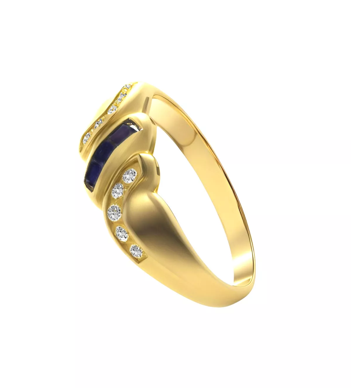 Sortija oro 18K zon zafiros y brillantes "Ruzafa" Sortija oro 18K zon zafiros y brillantes "Ruzafa" - Imagen 2