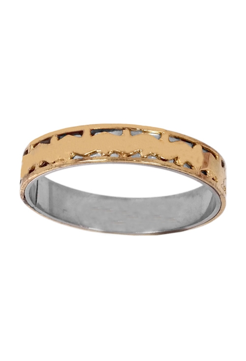 Anillos mixtos oro y plata: 5 razones con poder para lucirlos en el entretiempo Anillo acero y oro 18 ktes. 142_0237-1