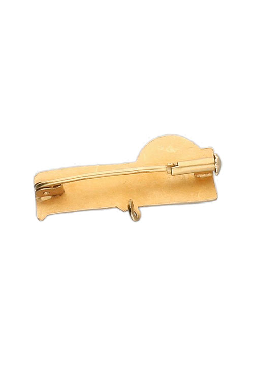 Broche oro 18k para bebé 001_008002 Imperdible de oro para bebe - foto 04 - parte trasera rfcia 001_008002