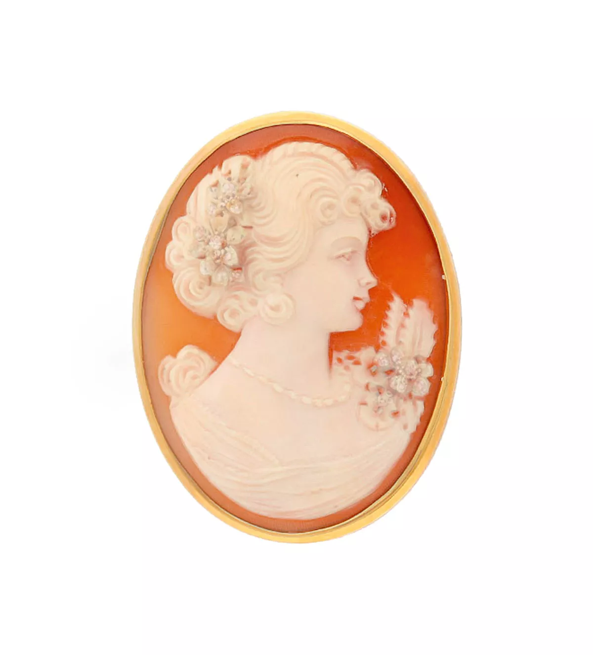 Broche de oro para solapa CAMAFEO Señora broche de oro para solapa camafeo señora