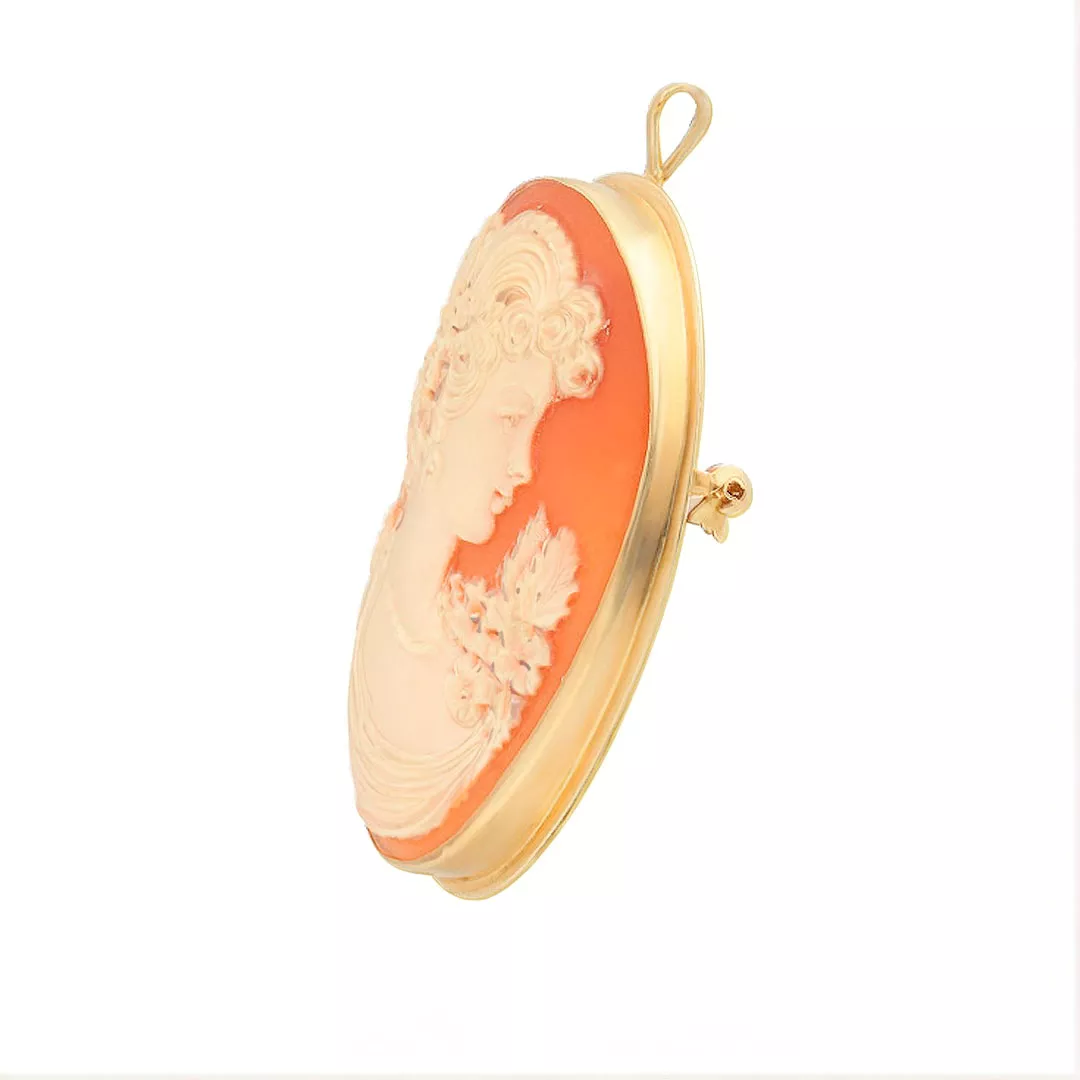 Broche de oro para solapa CAMAFEO Señora broche de oro para solapa camafeo señora toma toma lateral