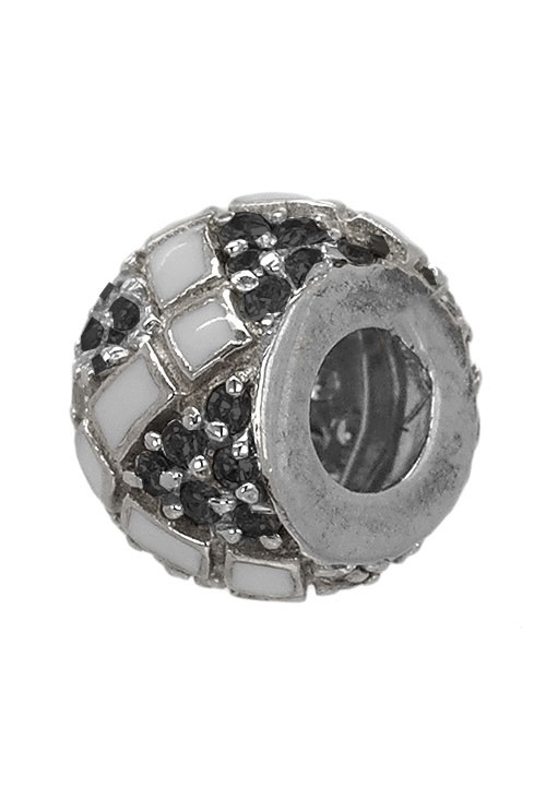 Abalorio plata circonitas negras y esmalte blanco 015_27-02 abalorio de plata cpn circonitas negras y esmaltes blancos 015_27-02