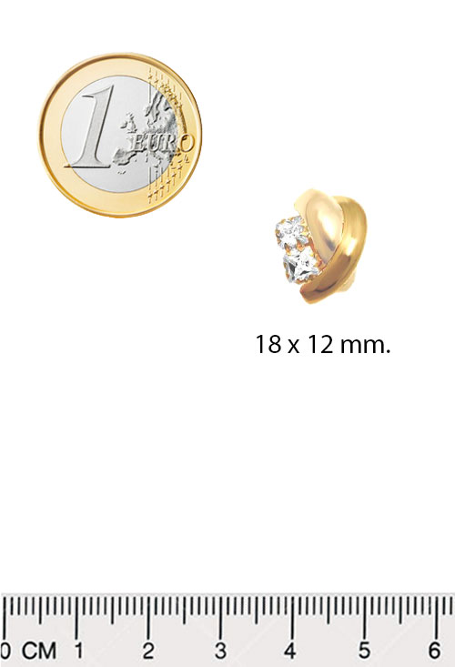 Pendientes oro amarillo 18k y circonitas 030_1874 pendiente oro amarillo 18 ktes con circonitas foto con medidas
