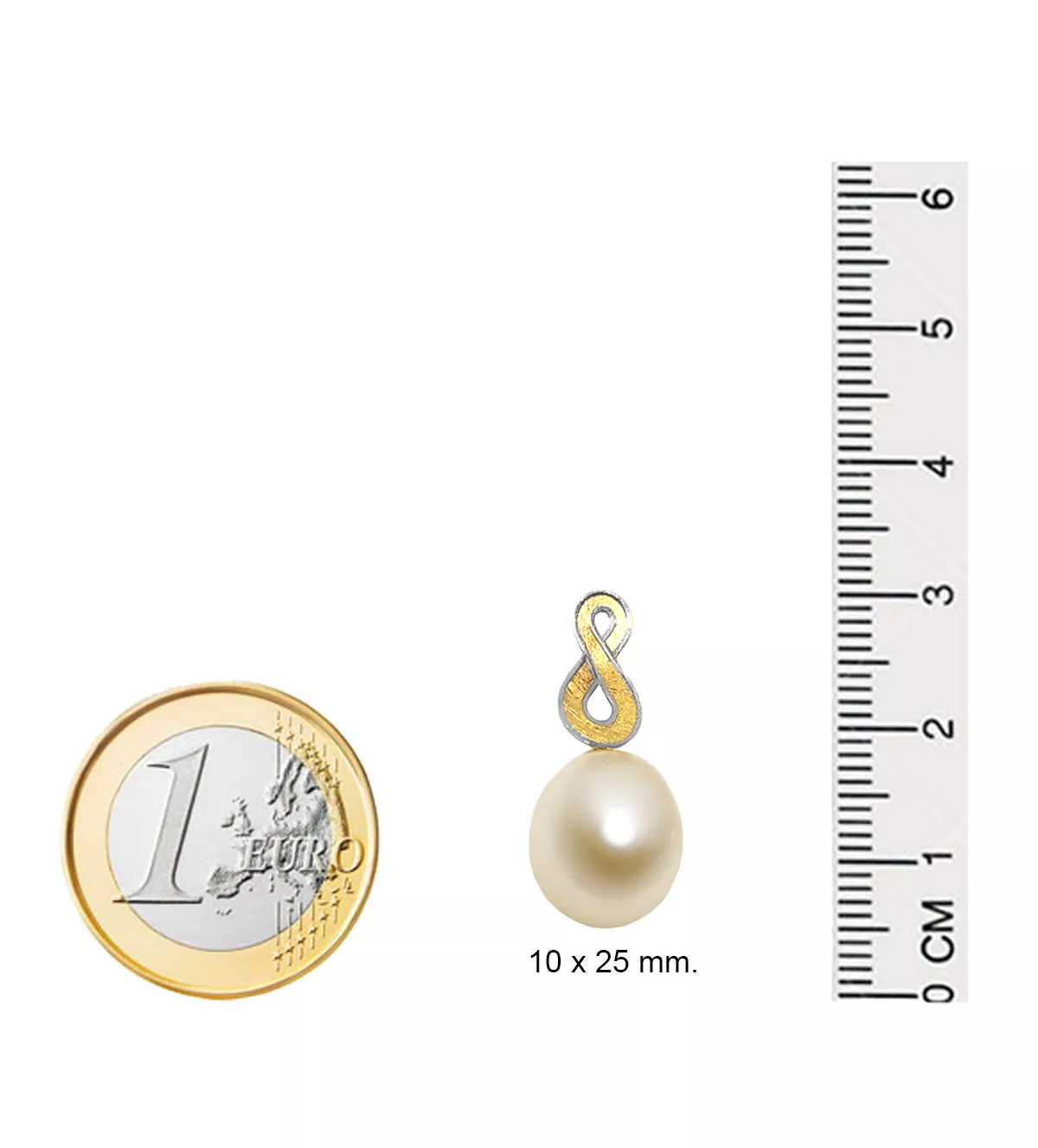 Pendientes de oro y perlas cultivadas 030_PE0161 pendientes de oro con perlas cultivadas largos foto medidas