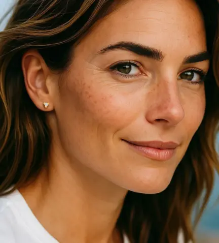 pendientes de oro garra de ilusion con circon con modelo