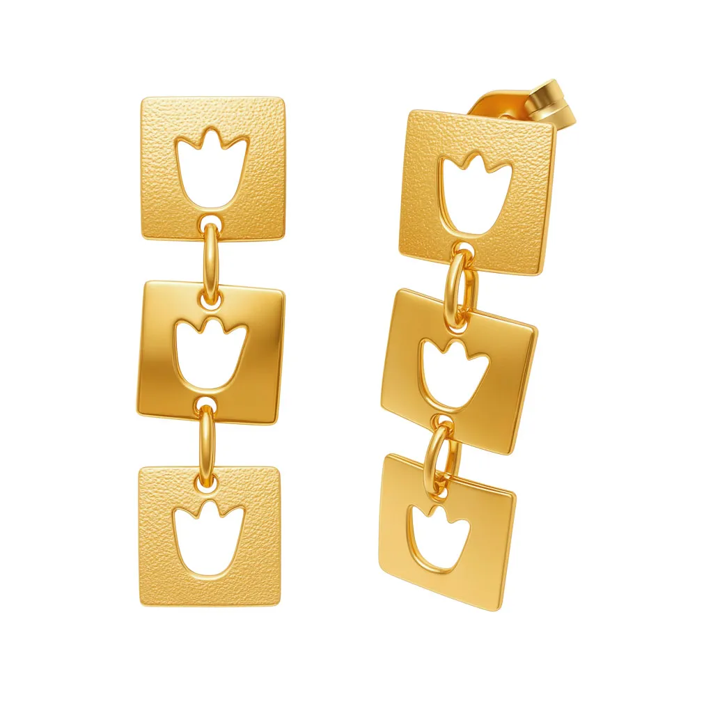 Pendientes de oro 18k tulipanes 067_P000100084 067_P000100084 pendientes de oro tupipanes