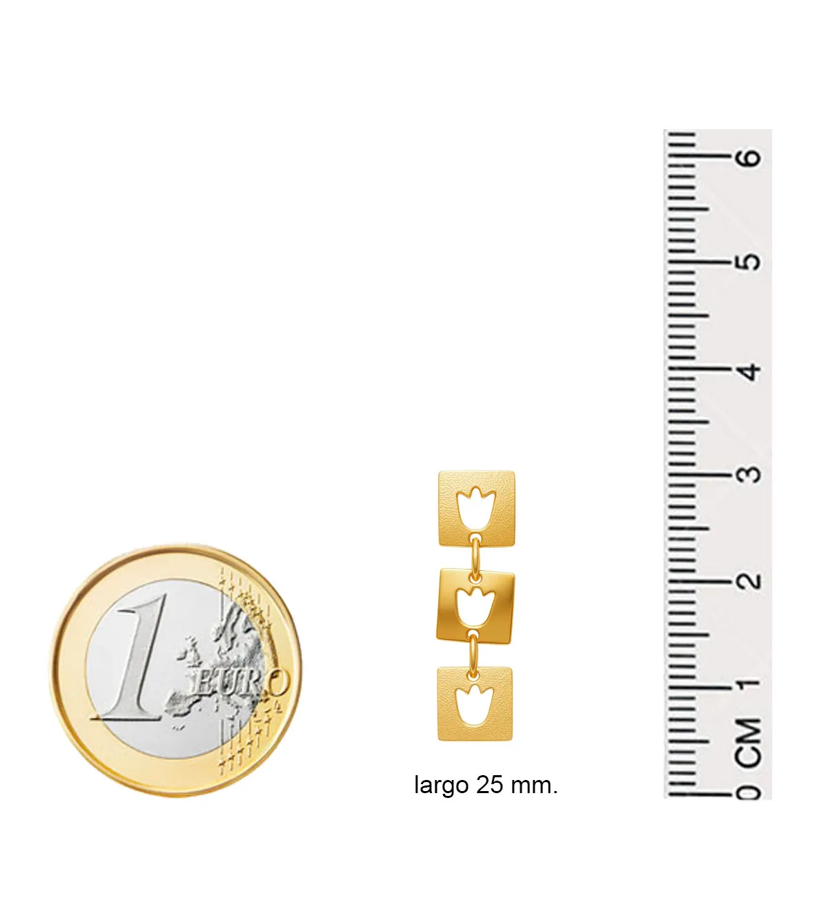 Pendientes de oro 18k tulipanes 067_P000100084 067_P000100084 pendientes de oro tupipanes medidas