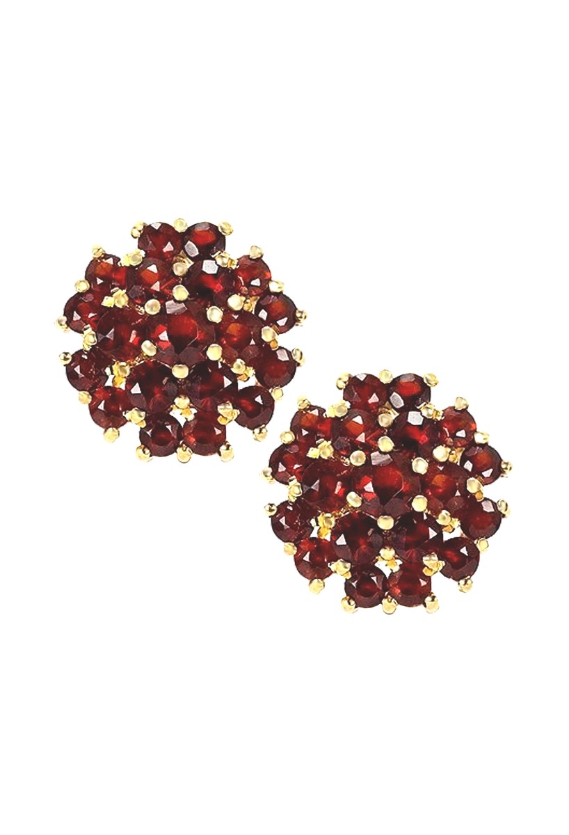 Pendientes oro amarillo y granates finos 085_0113129-2 Pendientes oro amarillo y granates finos 085_0113129-2