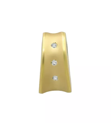 colgante de oro amarillo 18k con 3 diamantes toma frontal