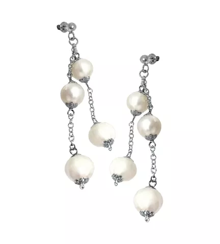 pendientes de plata con perlas cultivadas foto principal
