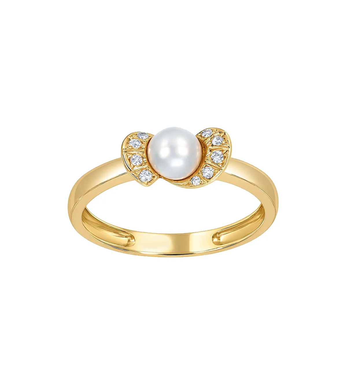 Anillo de oro 18k Primera Comunión 146_1900-S anillo de oro 18k con perla cultivada y circones vista frontal