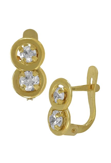 Pendientes oro, aretes, con piedras, oro amarillo. 146_K175