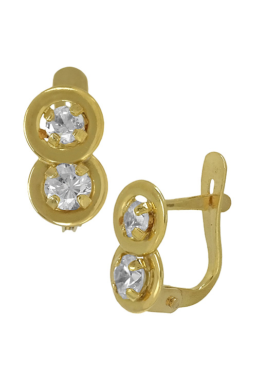 Pendientes oro, aretes, con piedras, oro amarillo. 146_K175 Pendientes oro, aretes, con piedras, oro amarillo. 146_K175