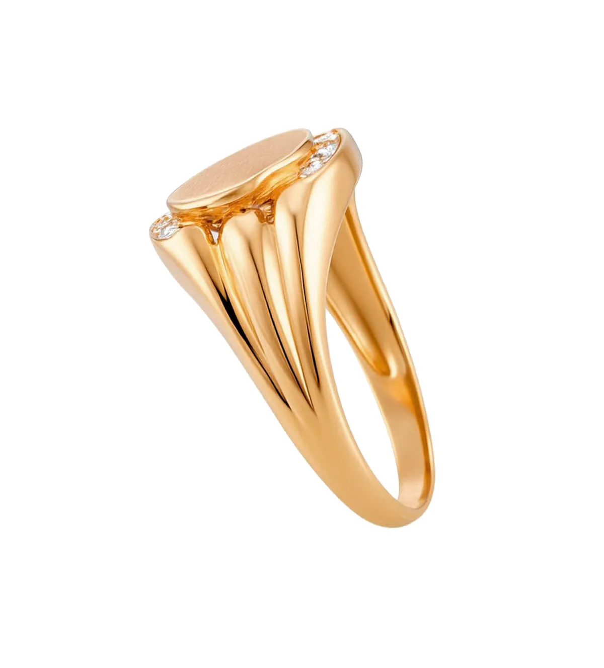 Anillo de oro tipo sello oro 18K 170_SE007035 170_SE007035 anillo de oro con circones fondo negro toma lateral