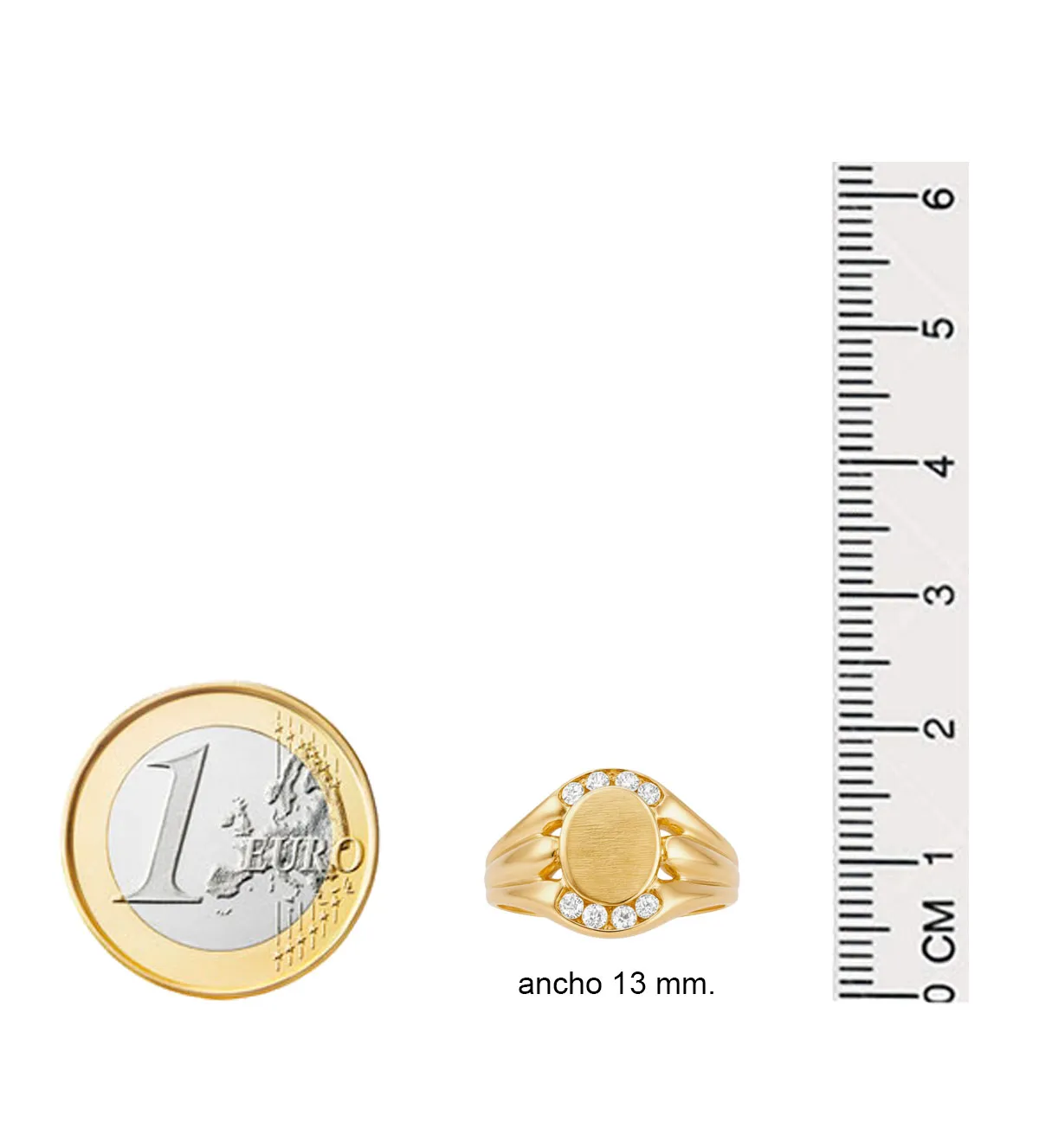 Anillo de oro tipo sello oro 18K 170_SE007035 170_SE007035 anillo de oro con circones medidas