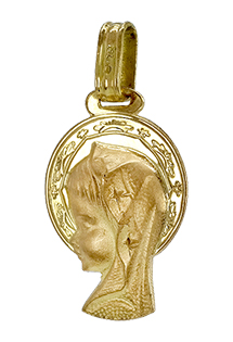 Medalla religiosa de oro, Virgen Niña. primera comunión. 189_02-567-22-M5