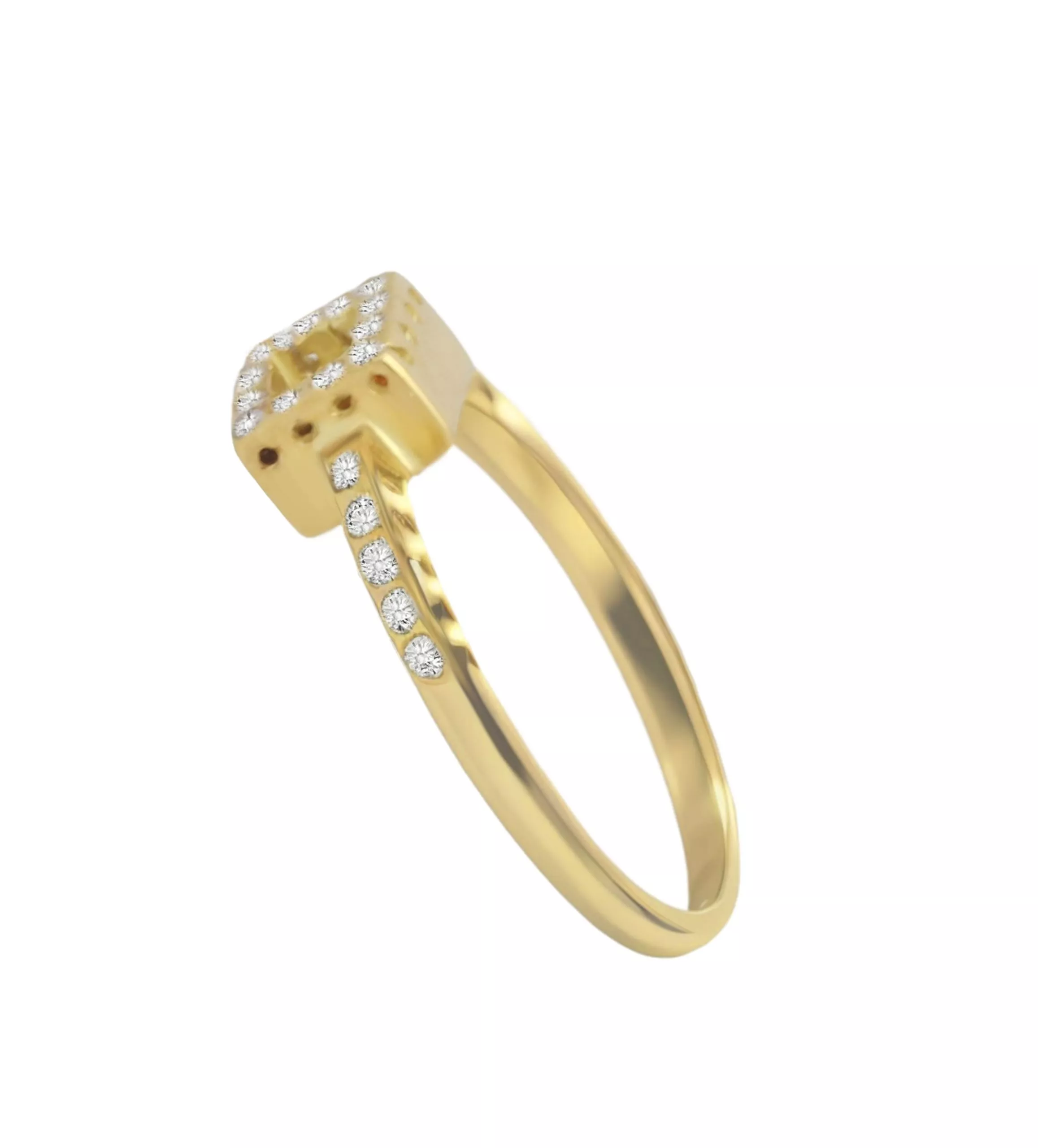 Anillo de oro amarillo y brillantes "Cuadrante de Luz" Sortija de oro amarillo 18 ktes. con diamantes 192_Z0367 1