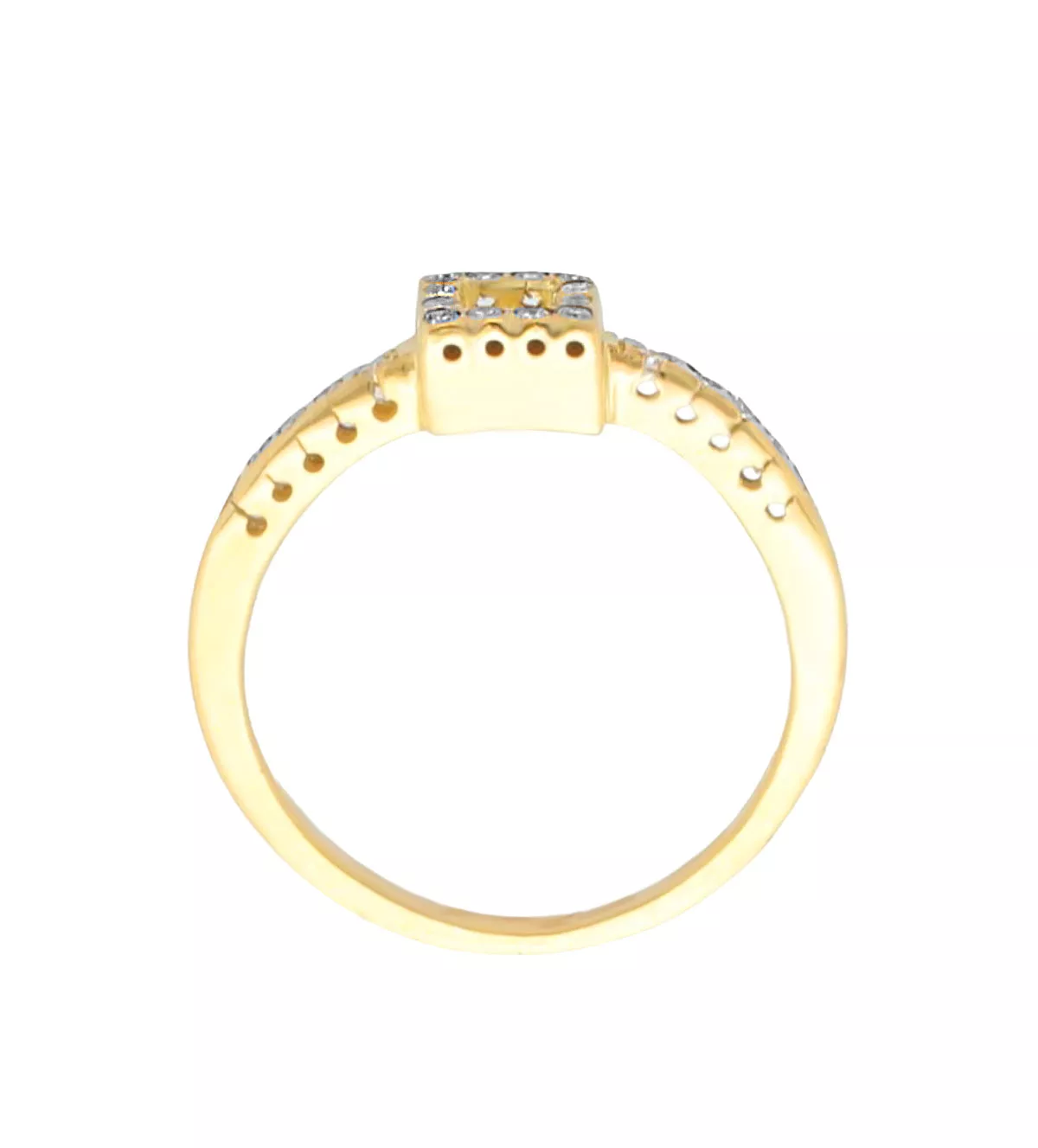 Anillo de oro amarillo y brillantes "Cuadrante de Luz" Sortija de oro amarillo 18 ktes. con diamantes 192_Z0367-5