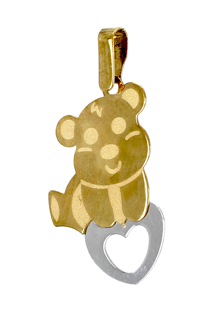 Colgante oro bicolor osito sujetando corazón. 197_0492 colgante-oro-bicolor-osito-sujetando-coraz-oacute-n-197-0492