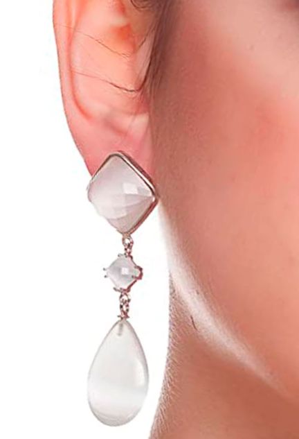 237_TJ1123P01 pendientes de plata largos con cuarzo blanco foto modelo