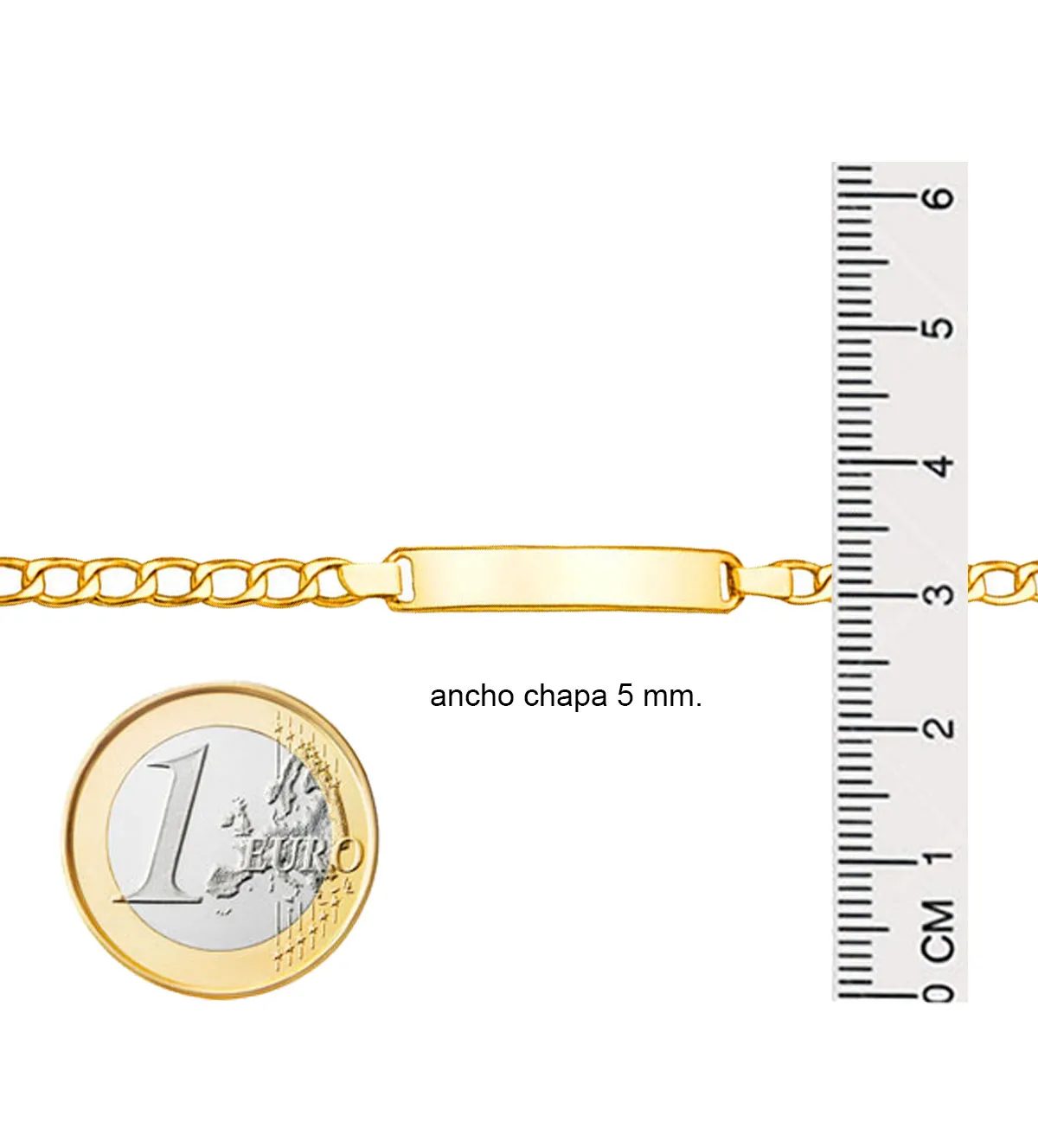 Pulsera de oro esclava 243_391-00056 243_391-00056_M foto con regla y euro