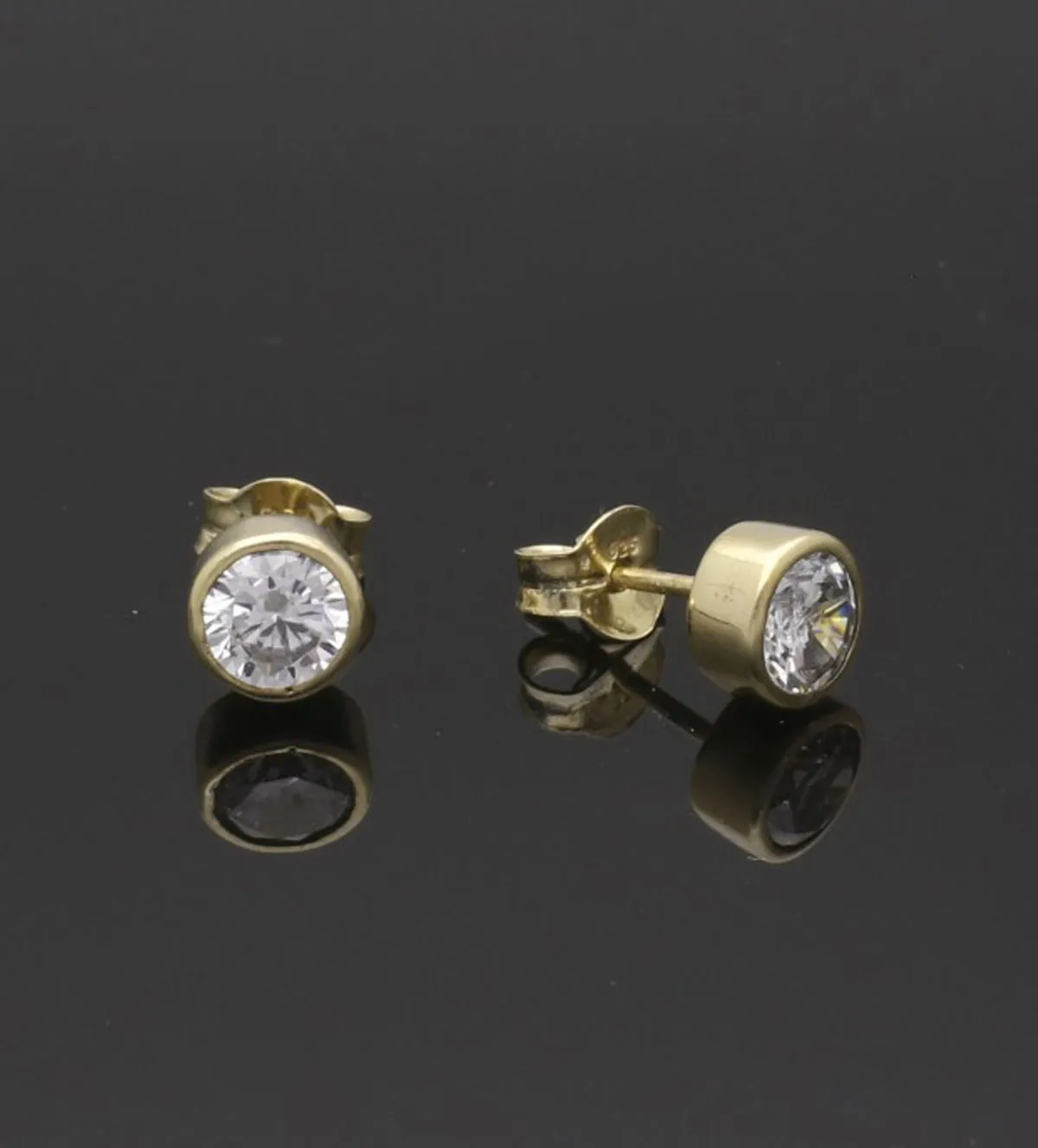 Pendientes de plata chapada 266_011382-2-1 pendientes de plata chapada oro amarillo con circones 266_011382-2-1 toma sin retoque