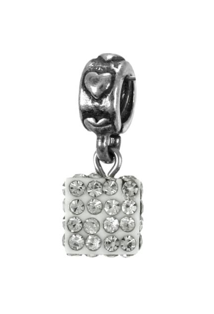 abalorio colgar resina cubica con cristales swarovski foto frontal 092-05