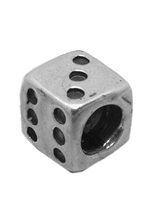 Abalorio de plata dado 015_S1-037 Abalorio de plata representando un dado 015_S1-037