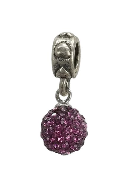 abalorio de colgar bola cuajada de cristales swarovski de color morado 015_092-10