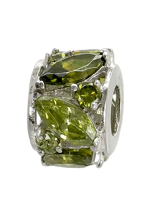 Abalorio plata cuarzos verdes 015_NAVE-6 abalorio de plata anillo con olivinas talla nave 015_NAVE-6