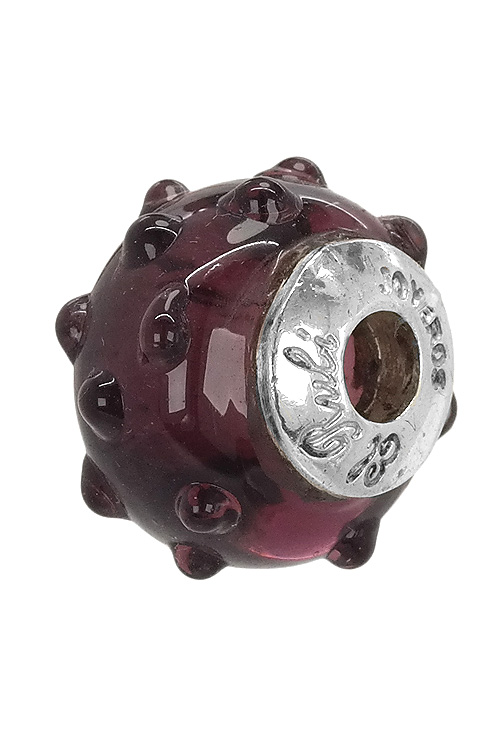 Abalorio plata y murano 015_MRN006 abalorio de plata cristal de murano con adorno granulado 015_MRN006 foto 2