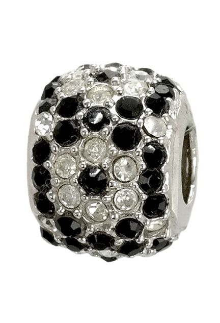 abalorio de plata forma clásica con circonitas blancas y negras 015_26-10
