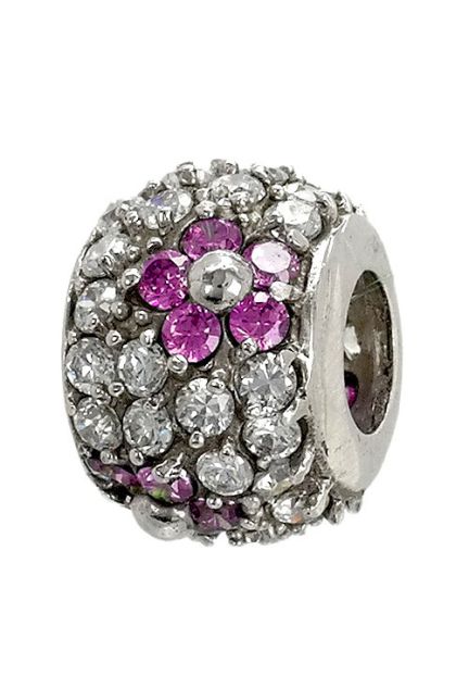 abalorio de plata forma de donuts cuajado de_circonitas blancas y moradas con dibujos florales 015_26-11