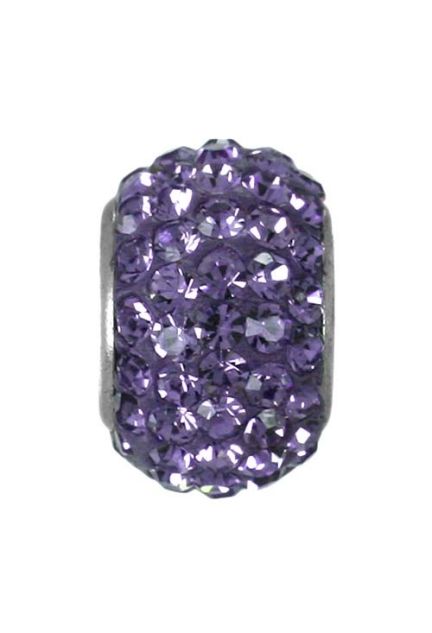 abalorio de plata forma donuts cuajado cristales swarovski color morado foto frontal 015_300-09