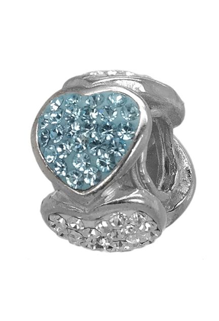 abalorio de plata formas de corazon cuajados de cristales swarovski uno en blanco y otro en azul 015_SP780A foto principal