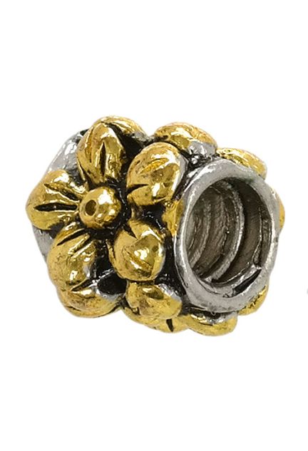 abalorio de plata para pulsera flor bicolor 015_BP033B_02