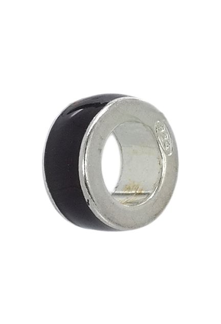 abalorio de plata separador esmaltado en negro 015_S30-04 foto 2