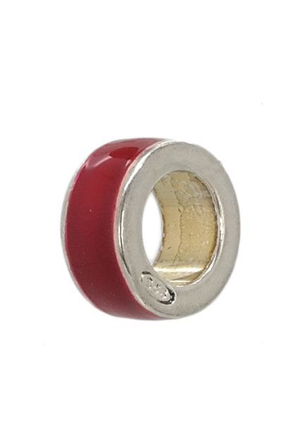 abalorio de plata separador esmaltado en rojo 015_S30-03 foto 2