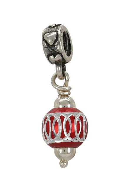 abalorio para pulsera tipo mina en color rojo y abrazadera plata de ley 015_91-05_01 foto 2