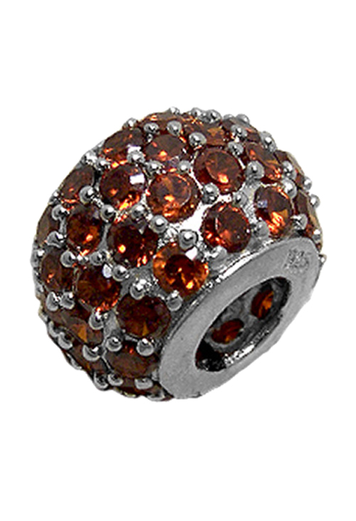 Abalorio plata con cristales checos 015_25-3 abalorio plata cuajado swarovski granate 015_25-3