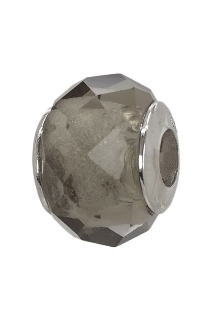 abalorio plata de ley para pulsera con cristal grisaceo facetado 015_70-07