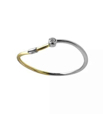 anillo compromiso oro bicolor 18k con diamante