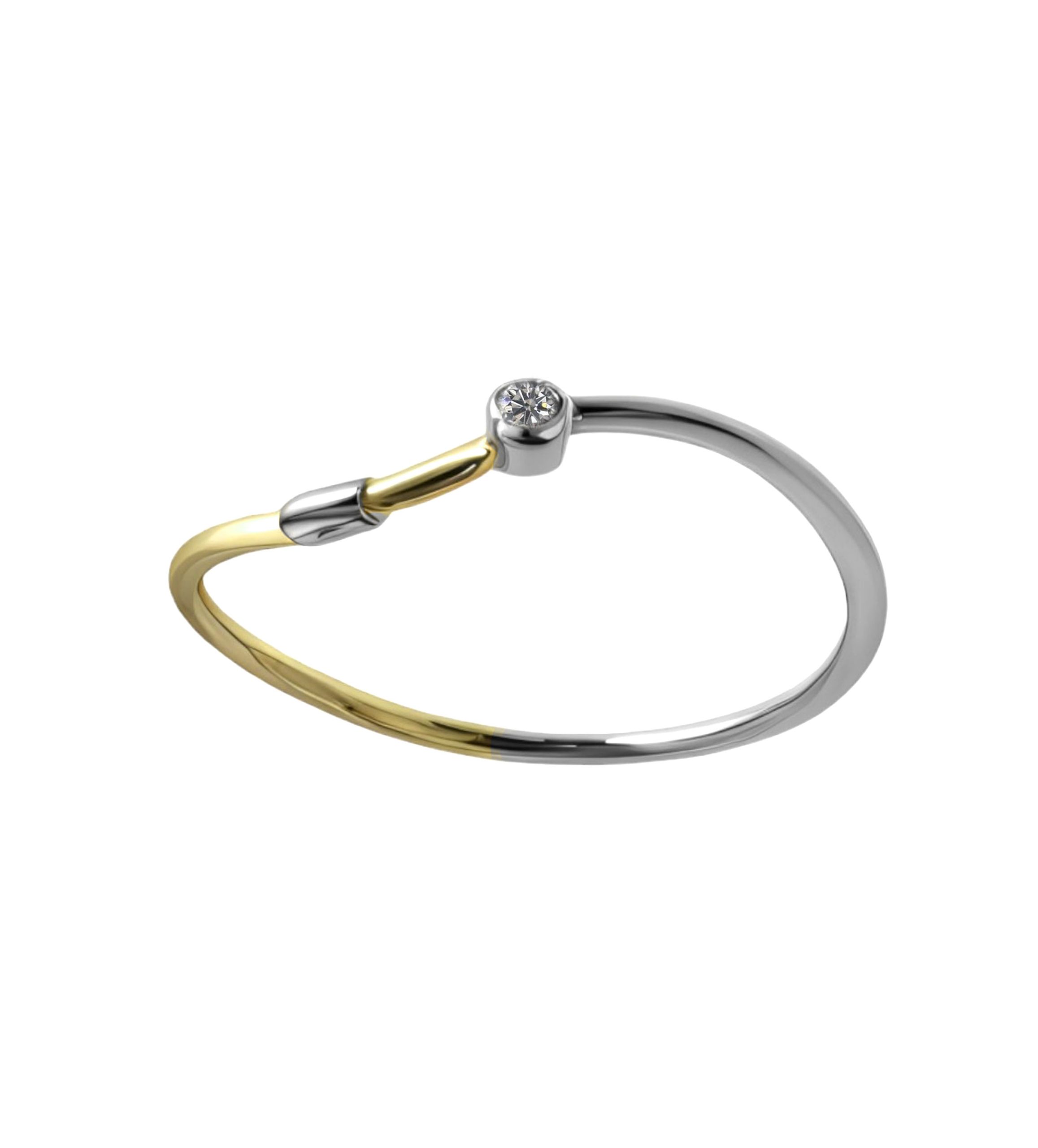 anillo compromiso oro bicolor 18k con diamante