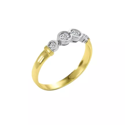 anillo de compromiso oro bicolor 18 ktes con diamantes Armonia vista oblicua