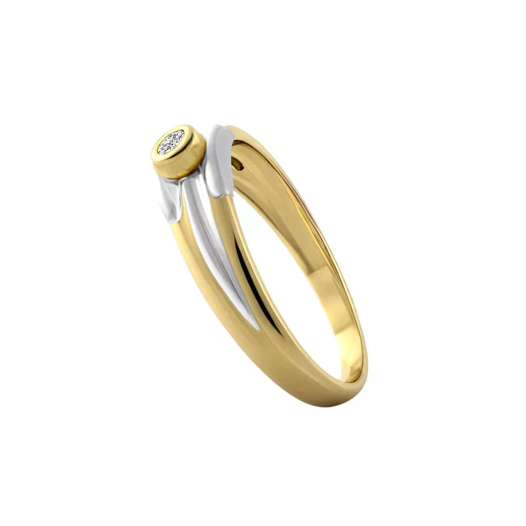 Anillo de compromiso oro bicolor "PARTE de MI" anillo de compromiso PARTE de MI toma lateral