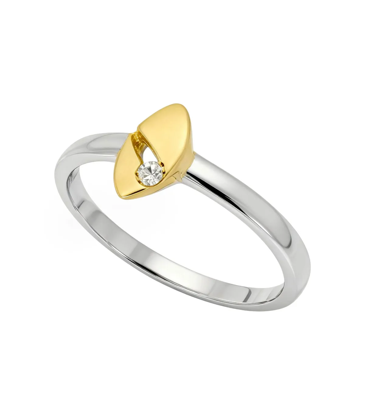 Anillo de compromiso oro bicolor con diamante. 083_AURYGEM016 anillo-de-compromiso-oro-bicolor-18-ktes-083_aurygem016 toma oblicua