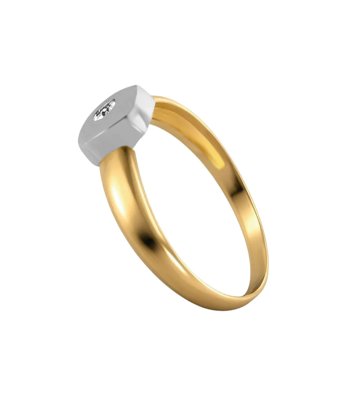 Anillo de oro 168_07294-0 anillo-de-compromiso-oro-bicolor-con-diamante-168_07294-0 foto lateral